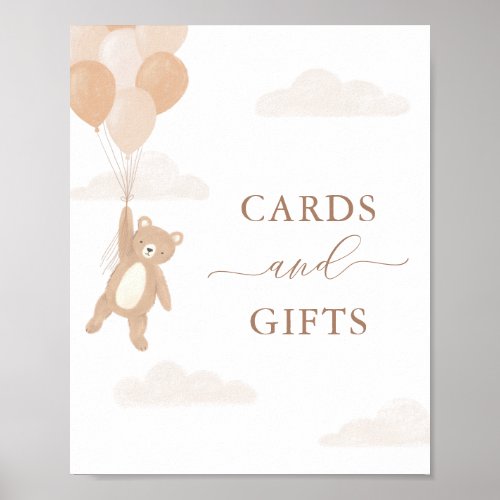 Teddy Bear Baby Shower Cards and Gifts Sign