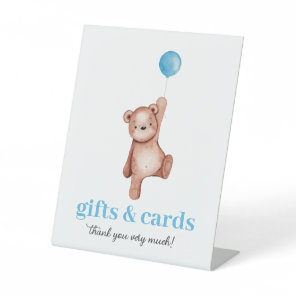 Teddy Bear Baby Shower Cards & Gifts Table Sign