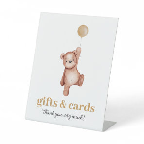 Teddy Bear Baby Shower Cards & Gifts Table Sign