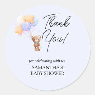 Teddy Bear Baby Shower Classic  Round Sticker