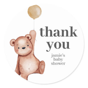 Teddy Bear Baby Shower Classic Round Sticker