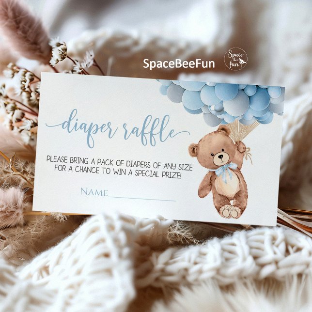 Teddy Bear Baby Shower diape raffle enclosure card (diaper raffle enclosure card,teddy bear themed baby shower,baby shower game card,diaper raffle inser)