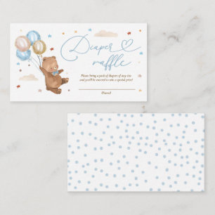 Teddy Bear Baby Shower Diaper Raffle Enclosure Card