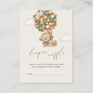Teddy Bear Baby Shower Diaper Raffle Enclosure Card