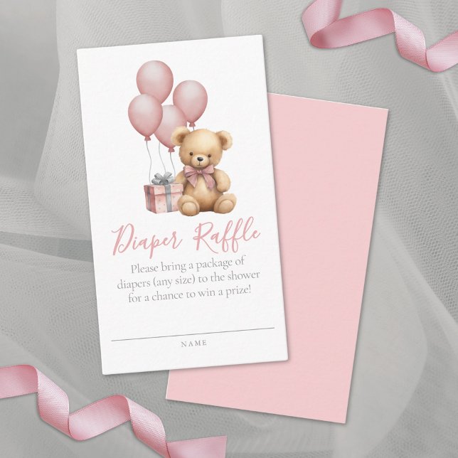 Teddy Bear Baby Shower Diaper Raffle Enclosure Card (Teddy Bear Baby Shower Diaper Raffle Enclosure Card)