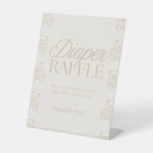 Teddy Bear Baby Shower Diaper Raffle Sign