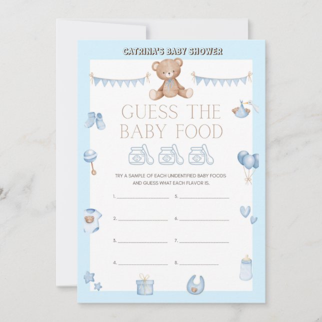 Teddy Bear Baby Shower - Editable Name, 5x7 size I Invitation (Front)