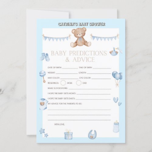 Teddy Bear Baby Shower _ Editable Name 5x7 size I Invitation