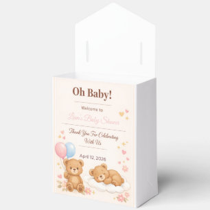 Teddy Bear Baby Shower Favor Box Treat Box   Oh Ba