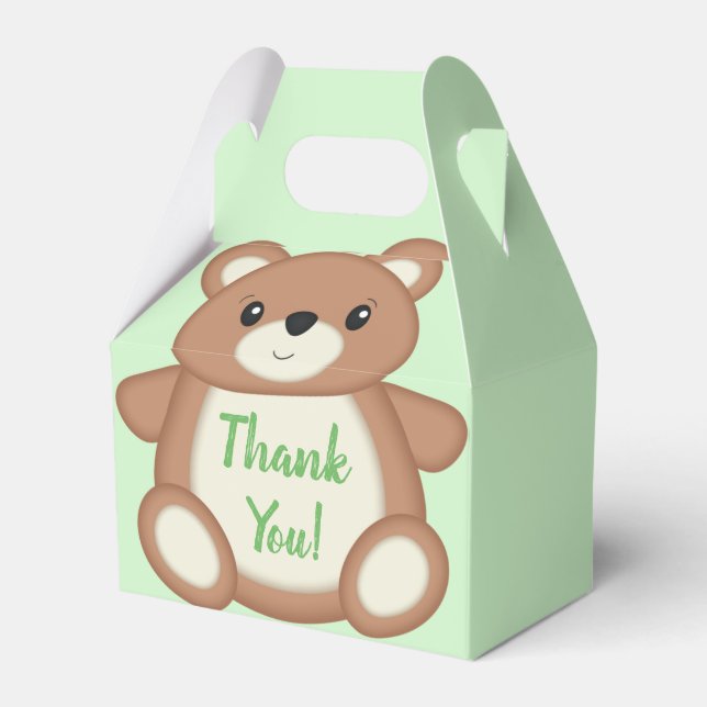 Teddy Bear Baby Shower Favor Boxes (Front Side)