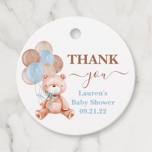 Teddy Bear Baby Shower Favor Tags