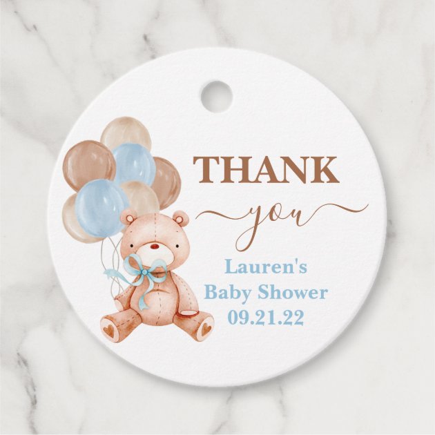 Teddy Bear Baby Shower Favor Tags Zazzle