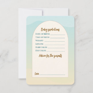 Teddy Bear Baby Shower Flat Advice Card