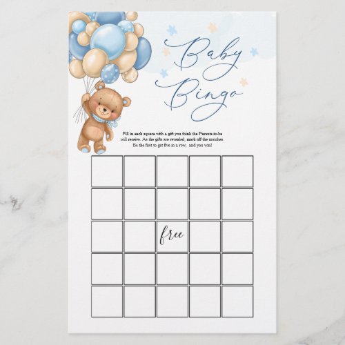 Teddy Bear Baby Shower Game _ Bingo