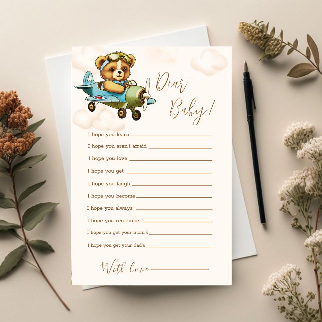 Teddy Bear Baby Shower Game Dear Baby Wishes (Teddy Bear Baby Shower Game Dear Baby Wishes)