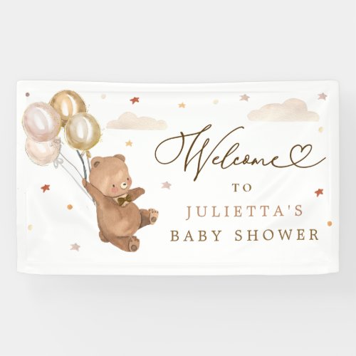 Teddy Bear Baby Shower Gender Neutral Bear Welcome Banner