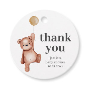 Teddy Bear Baby Shower Gender Neutral Favor Tags