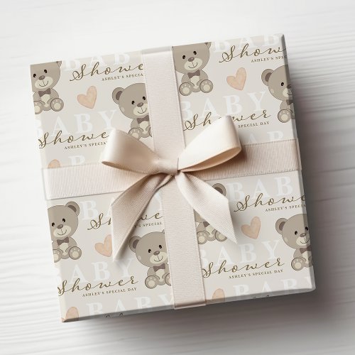  Teddy Bear BABY SHOWER Gender Neutral Wrapping Paper