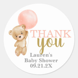 Teddy Bear Baby Shower Girl Favor Tags