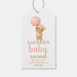 Teddy Bear Baby Shower Girl Gift Tag