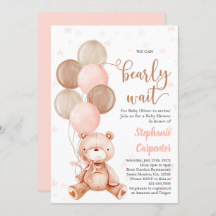 Teddy Bear Baby shower girl Invitation