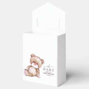Teddy Bear Baby Shower, Girl Pink Bear Baby Shower Favor Boxes