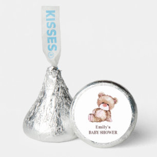 Teddy Bear Baby Shower, Girl Pink Bear Baby Shower Hershey®'s Kisses®
