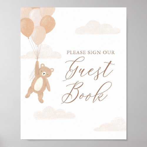 Teddy Bear Baby Shower Guest Book Sign