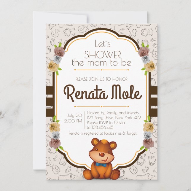 Teddy Bear BaBy Shower Invitation (Front)