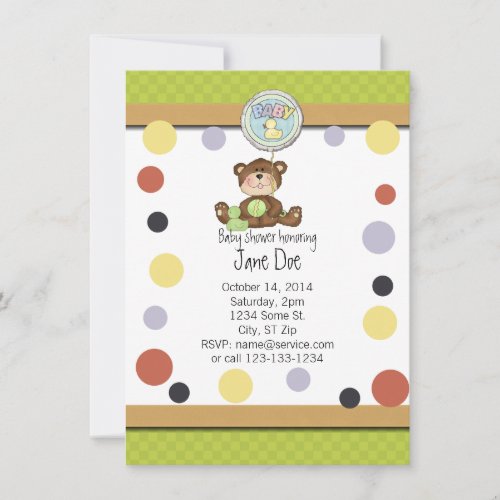 Teddy Bear Baby Shower Invitation