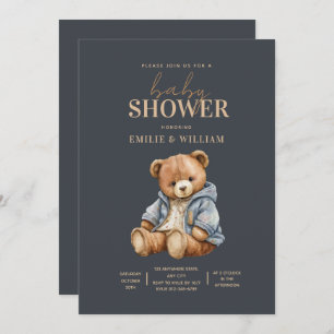 Teddy Bear Baby Shower Invitation Can Bearly Wait
