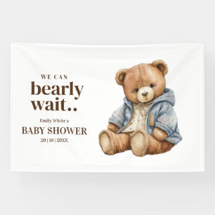 Teddy Bear Baby Shower Invitation, Can Bearly Wait Banner