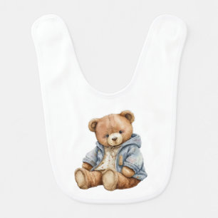 Teddy Bear Baby Shower Invitation Can Bearly Wait  Bib