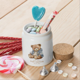 Teddy Bear Baby Shower Invitation Can Bearly Wait  Candy Jar