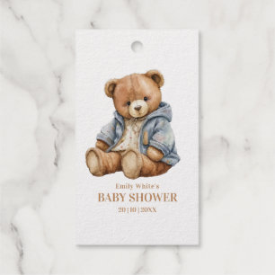Teddy Bear Baby Shower Invitation Can Bearly Wait  Foil Gift Tags