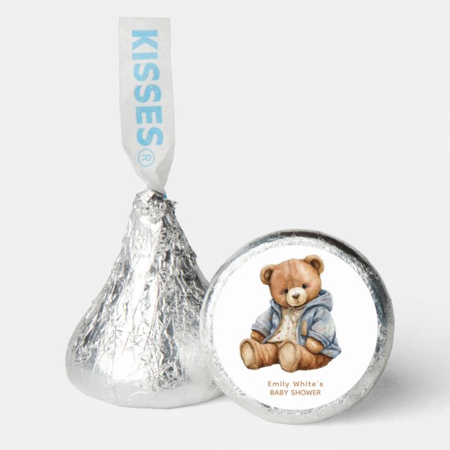 Teddy Bear Baby Shower Invitation Can Bearly Wait  Hershey®'s Kisses® (Front)