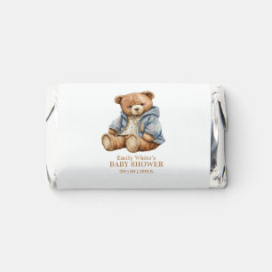 Teddy Bear Baby Shower Invitation Can Bearly Wait Hershey's Miniatures
