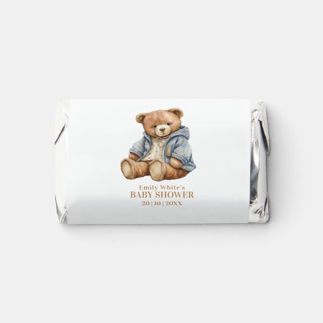 Teddy Bear Baby Shower Invitation Can Bearly Wait  Hershey's Miniatures (Front)