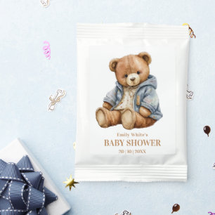 Teddy Bear Baby Shower Invitation Can Bearly Wait Hot Chocolate Drink Mix