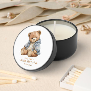 Teddy Bear Baby Shower Invitation Can Bearly Wait  Mini Candle Favors