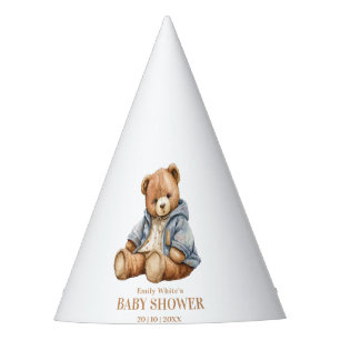 Teddy Bear Baby Shower Invitation Can Bearly Wait  Party Hat