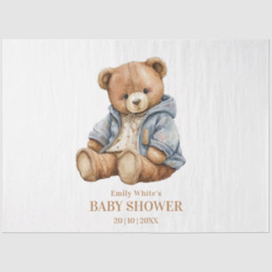 Teddy Bear Baby Shower Invitation Can Bearly Wait Tissue Paper