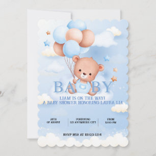 TEDDY BEAR BABY SHOWER INVITATION CARD