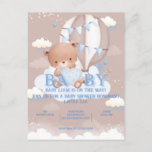 TEDDY BEAR BABY SHOWER INVITATION CARD