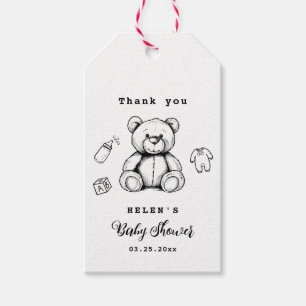 Teddy Bear Baby Shower Invitation, Gender Neutral Gift Tags