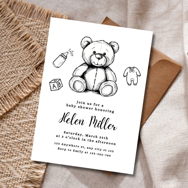 Teddy Bear Baby Shower Invitation, Gender Neutral  Invitation (Creator Uploaded)