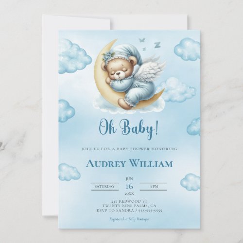 Teddy Bear Baby Shower Invitation Oh Baby