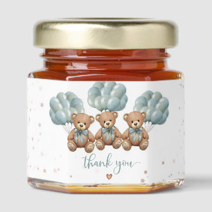 Teddy Bear Baby Shower it's TRIPLETS Honey Jar Favors