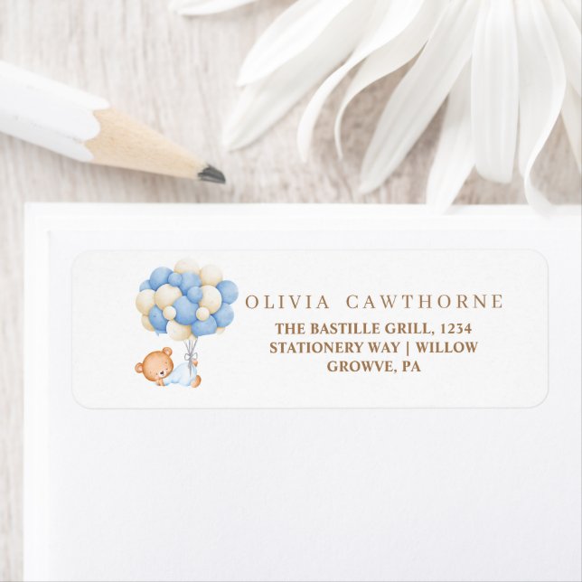 Teddy Bear Baby shower Label (Insitu)