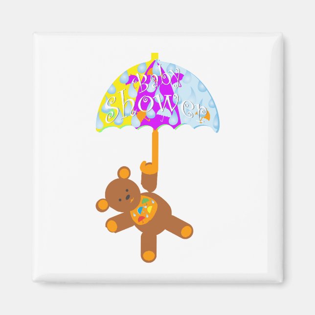 Teddy Bear Baby Shower Magnet (Front)